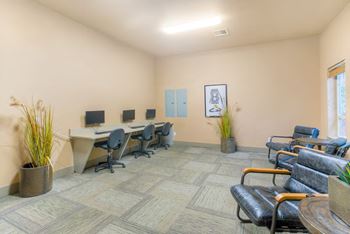 Business center with computer stations